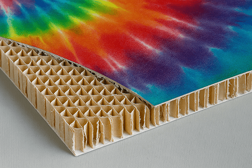 our honey comb display board, made of honey comb designed cardboard, fully recycable display 